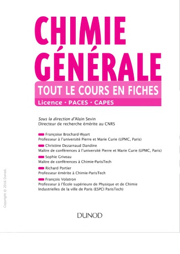 Chimie Generale - Tout Le Cours En Fiches - 2e Ed