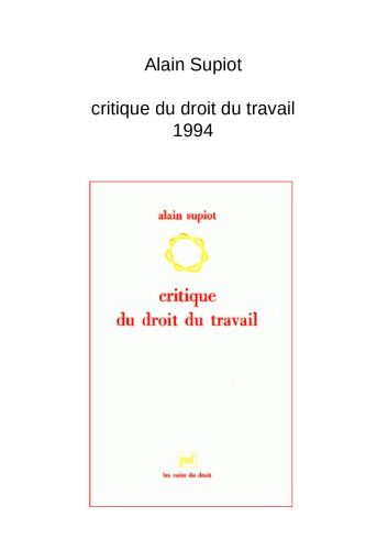 Critique Du Droit Du Travail (French Edition)