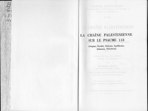 La Chaîne palestinienne sur le Psaume 118, tome II