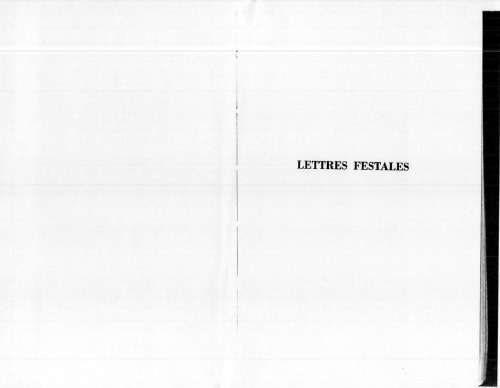 Lettres festales