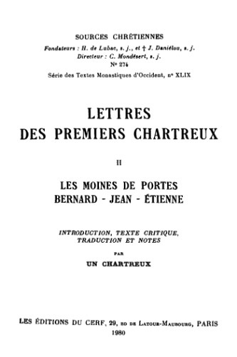 Lettres des premiers chartreux