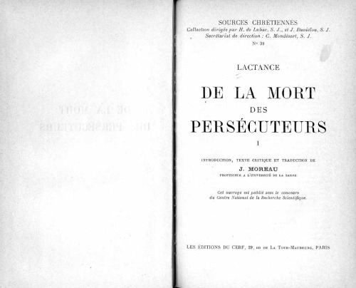 De la mort des persécuteurs