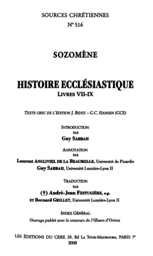 Histoire ecclésiastique. Livres. VII-IX