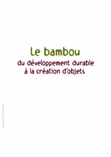 Le bambou, du développement durable à la création d'objets