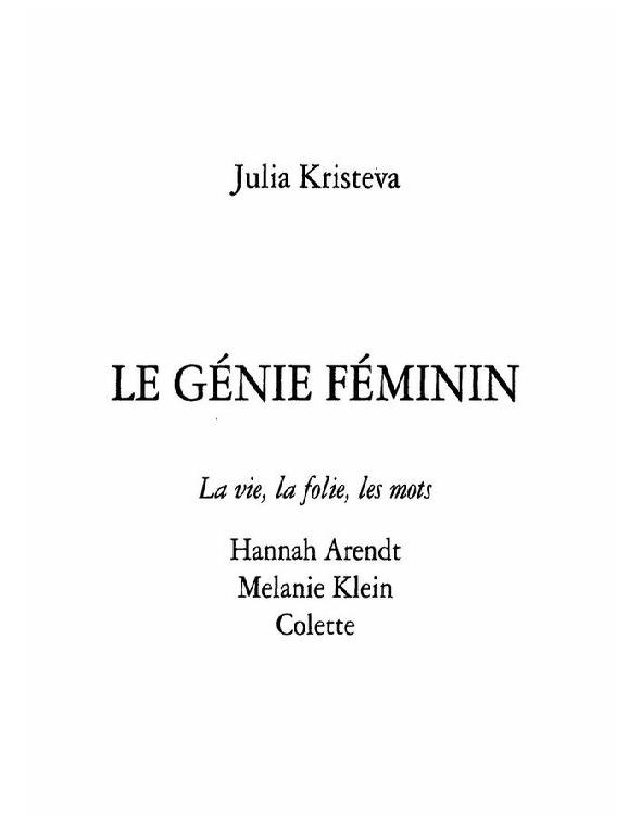 Le Genie Feminin Tome 2