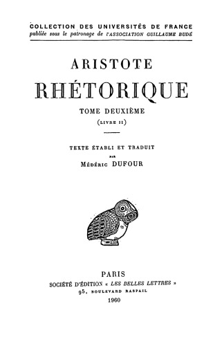 Rhétorique Tome II (Livre II)