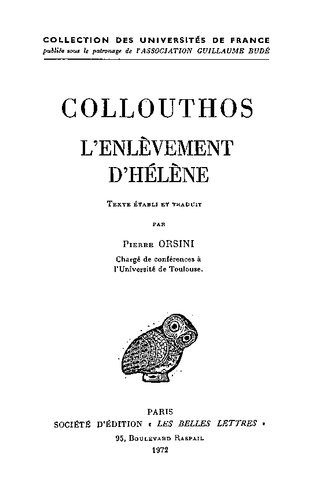 Collouthos, L'Enlevement D'Helene