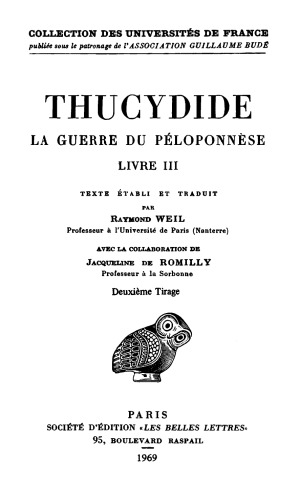 La Guerre du Péloponnèse, Livres II-III (tome 2/4)