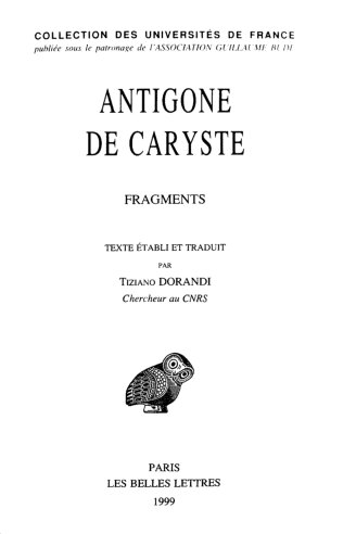 Antigone de Caryste, Fragments