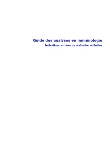 Guide Des Analyses En Immunologie