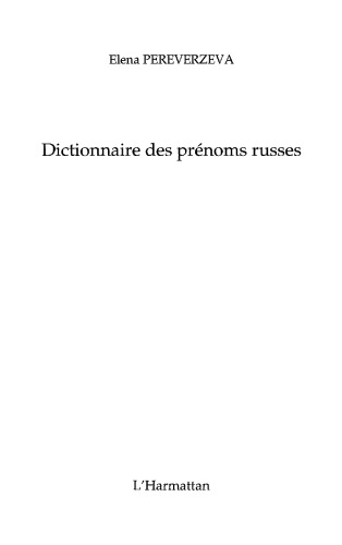 Dictionnaire des prénoms russes