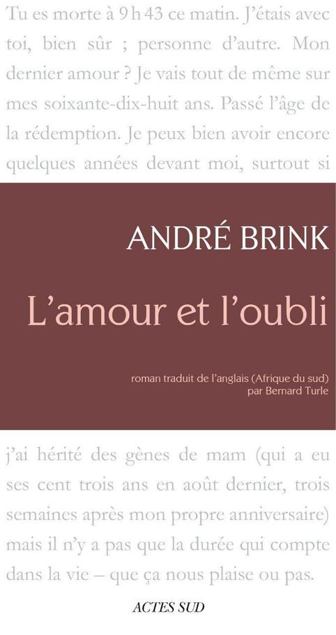 L'amour et l'oubli : roman