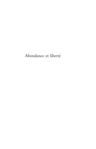 Abondance et liberté - Une histoire environnementale des idées politiques