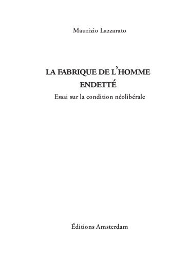 La Fabrique de l'homme endetté