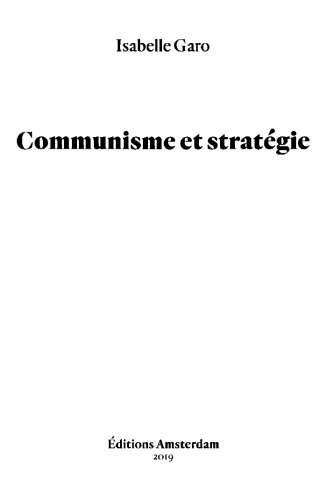 Communisme et stratégie