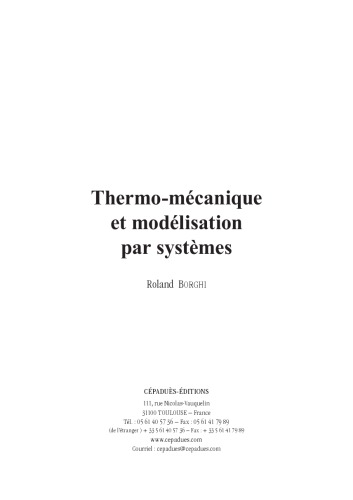 Thermo-mécanique et modélisation par systèmes