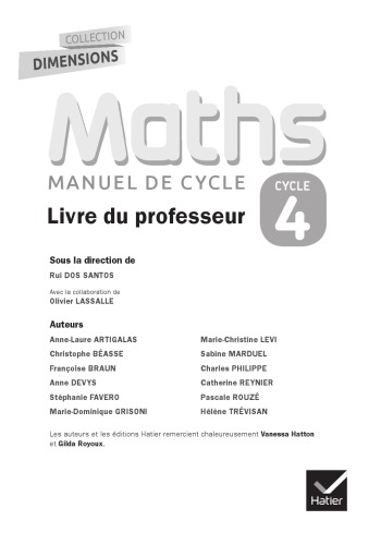 Dimensions Mathematiques Cycle 4 Ed. 2016 - Guide Pedagogique