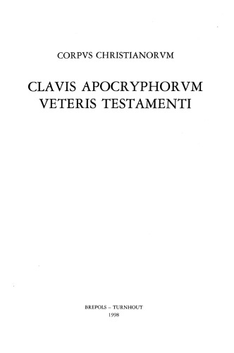 Clavis apocryphorum Veteris Testamenti