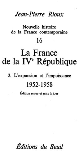 Nouvelle histoire de la France contemporaine