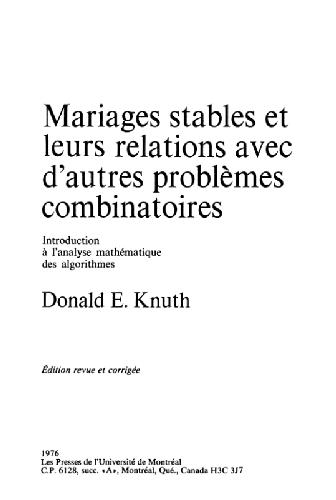 Mariages stables.