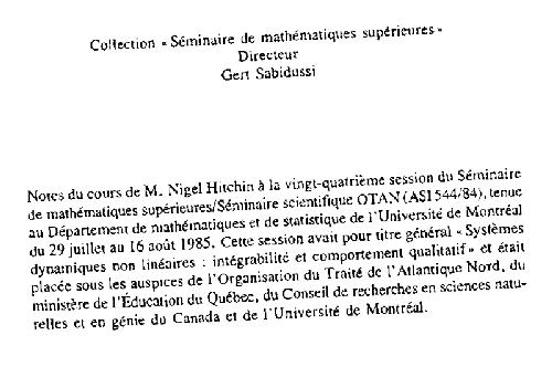 Molopoles, Minimal Surfaces And Algebraic Curves (Seminaire De Mathematiques Superieures)