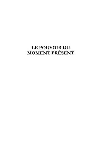 Le Pouvoir du moment présent 