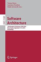 Software architecture : 13th European conference, ECSA 2019, Paris, France, September 9-13, 2019, proceedings