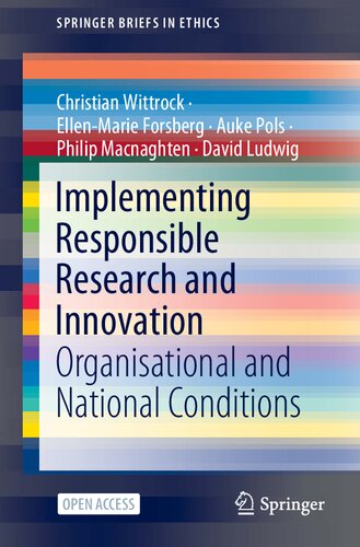 Implementing Responsible Research and Innovation : Organisational and National Conditions