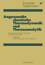 Angewandte chemische Thermodynamik und Thermoanalytik : Vorträge des Rapperswiler TA-Symposiums vom 18. bis 20. April 1979