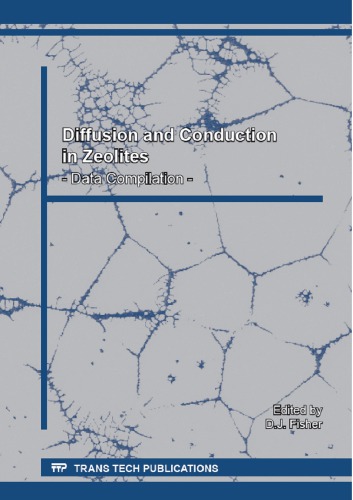 Diffusion and conduction in zeolites. : data compilation