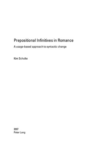 Prepositional Infinitives in Romance