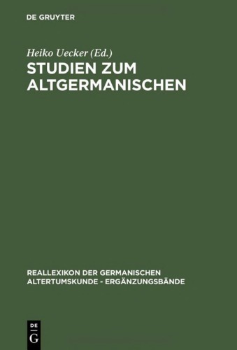 Studien Zum Altgermanischen