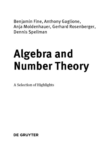 Algebra and Number Theory