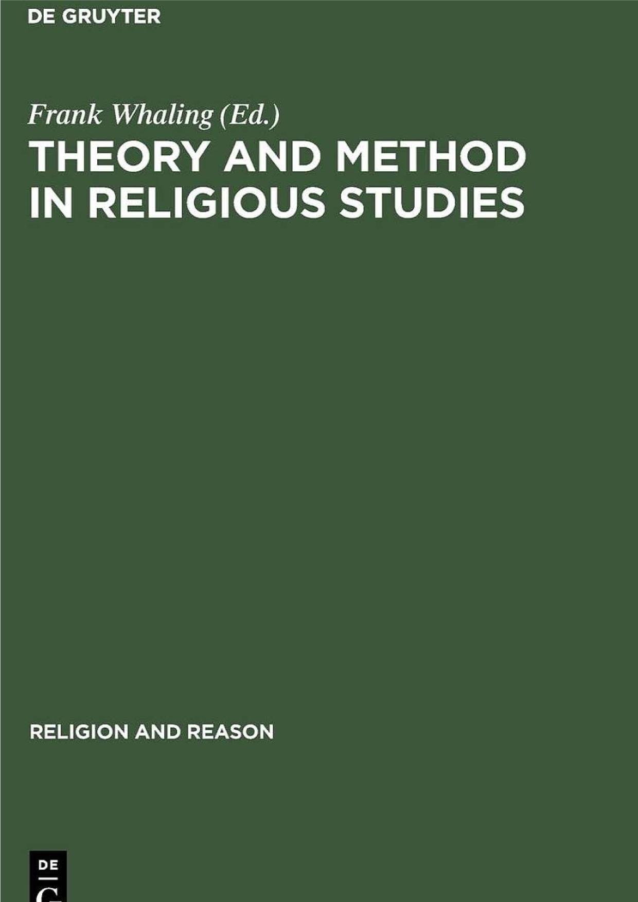 Theory and Method in Religious Studies