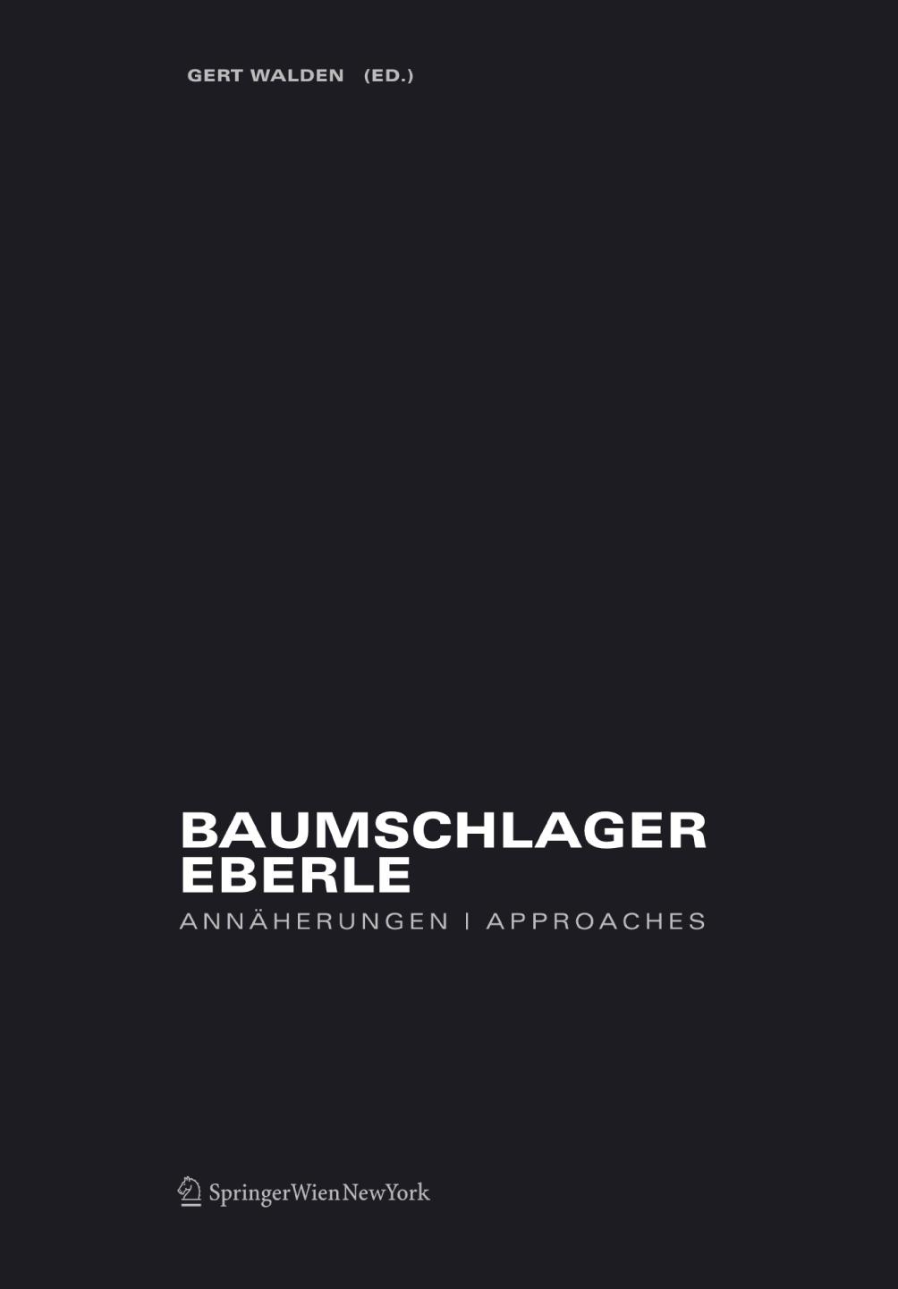 Baumschlager Eberle : Annäherungen = approaches