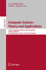 Computer Science -- Theory and Applications : 10th International Computer Science Symposium in Russia, CSR 2015, Listvyanka, Russia, July 13-17, 2015, Proceedings