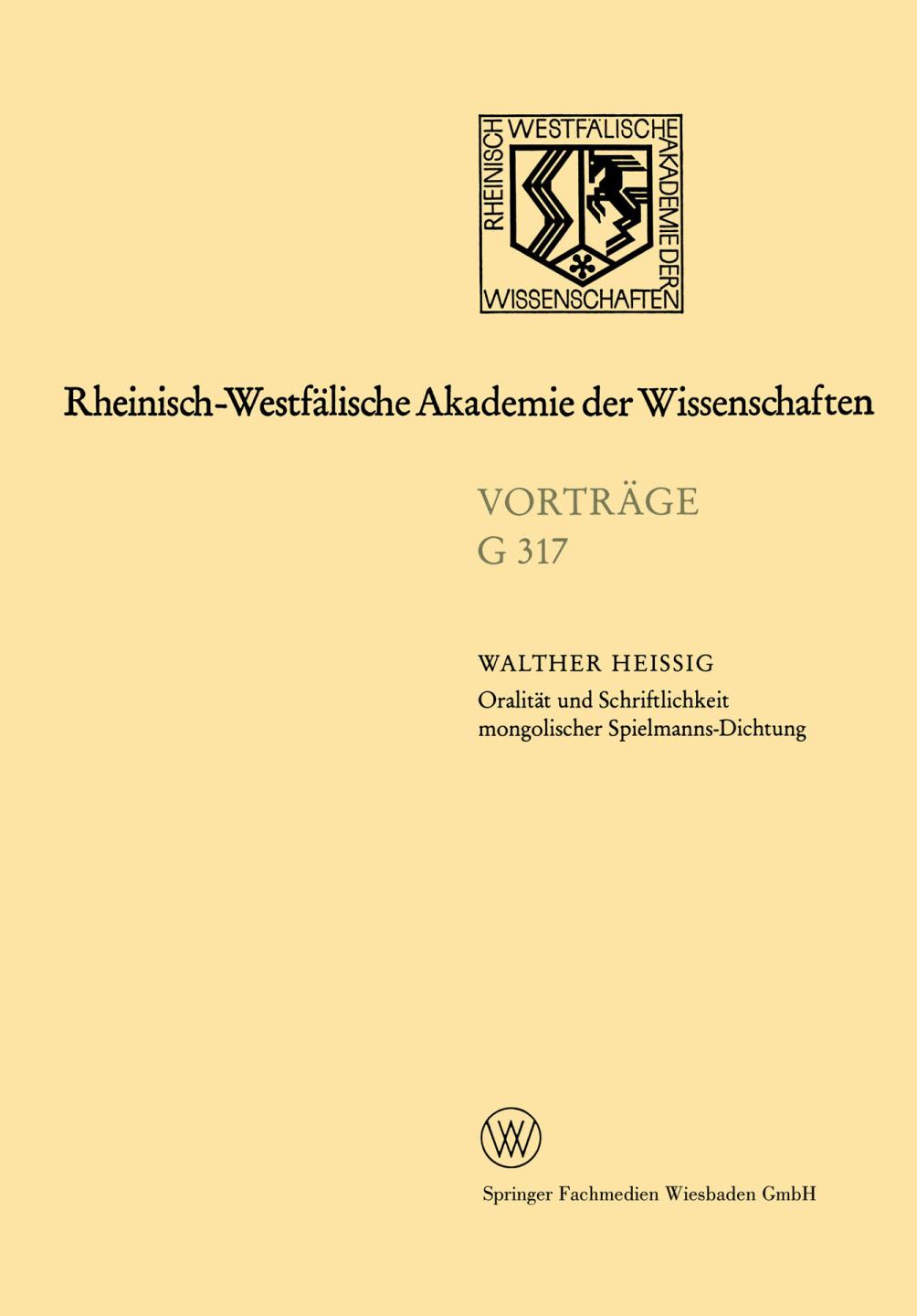 Oralität und Schriftlichkeit mongolischer Spielmanns-Dichtung