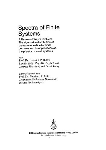 Baltes*spectra of Finite Syst.,