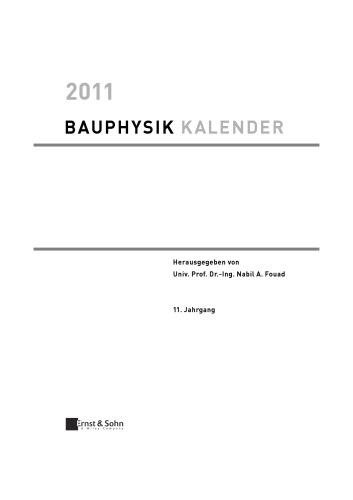 Bauphysik Kalender 2011