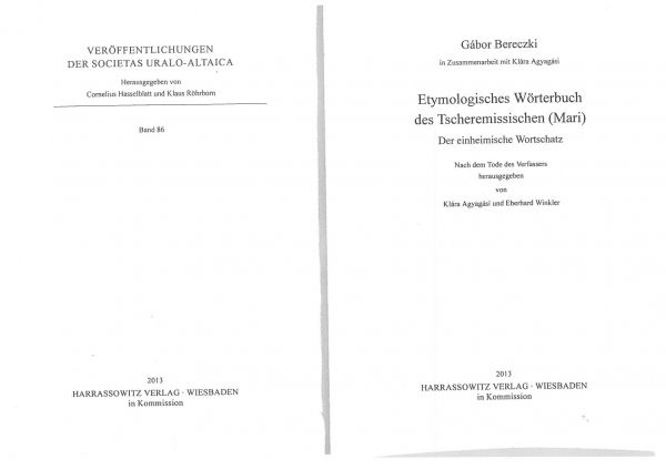 Etymologisches Wörterbuch des Tscheremissischen