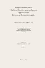 Integration Und Konflikt Die Prosa Heinrich Heines Im Kontext Oppositioneller Literatur Der Restaurationsepoche