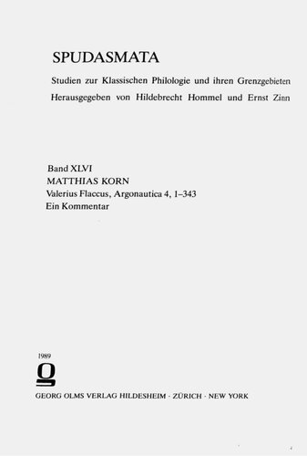 Valerius Flaccus, Argonautica 4,1-343 : ein Kommentar