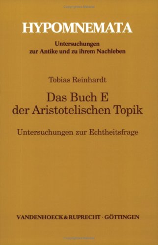 Das Buch E Der Aristotelischen Topik