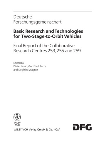 Basic Research and Technologies for Two-Stage-To-Orbit Vehicles