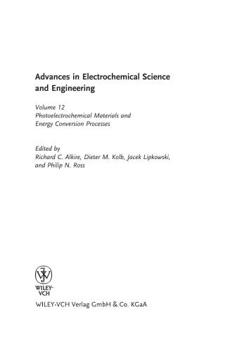 Advances in Electrochemical Science and Engineering, Volume 12