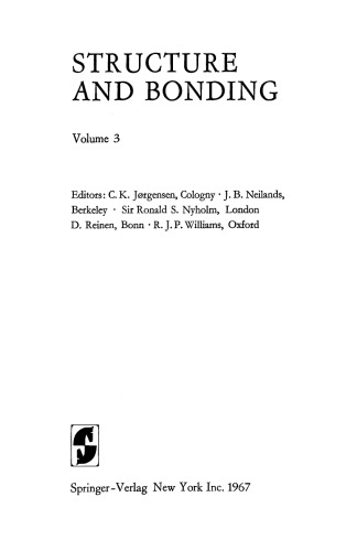 Structure and Bonding, Volume 3