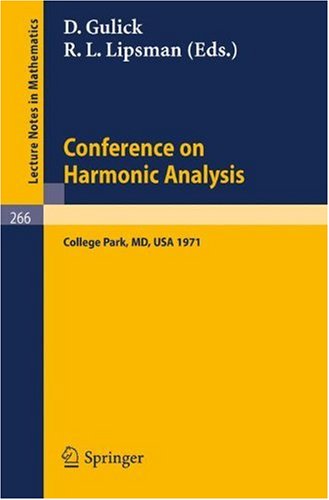 Conference On Harmonic Analysis, College Park, Maryland, 1971