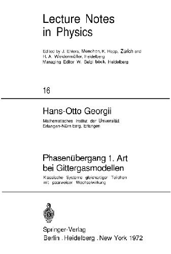 Phasenübergang 1. [I. E. Erster] Art Bei Gittergasmodellen