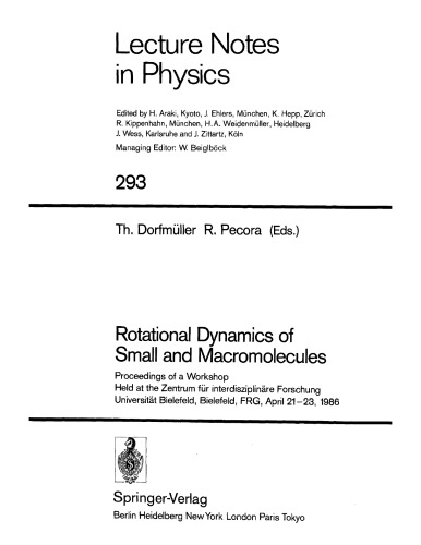 Rotational Dynamics of Small and Macromolecules