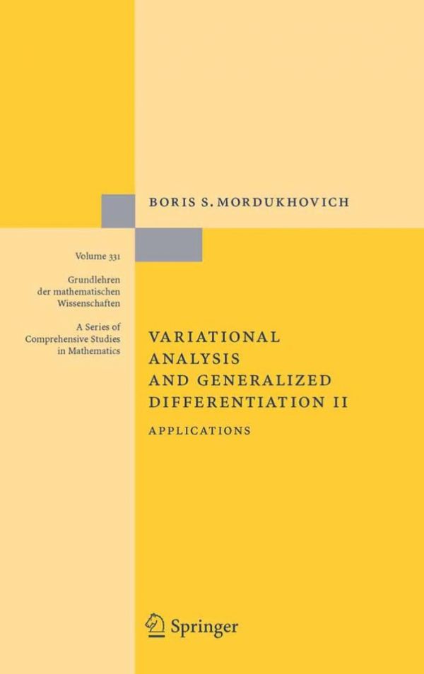 Variational analysis and generalized differentiation II. Applications